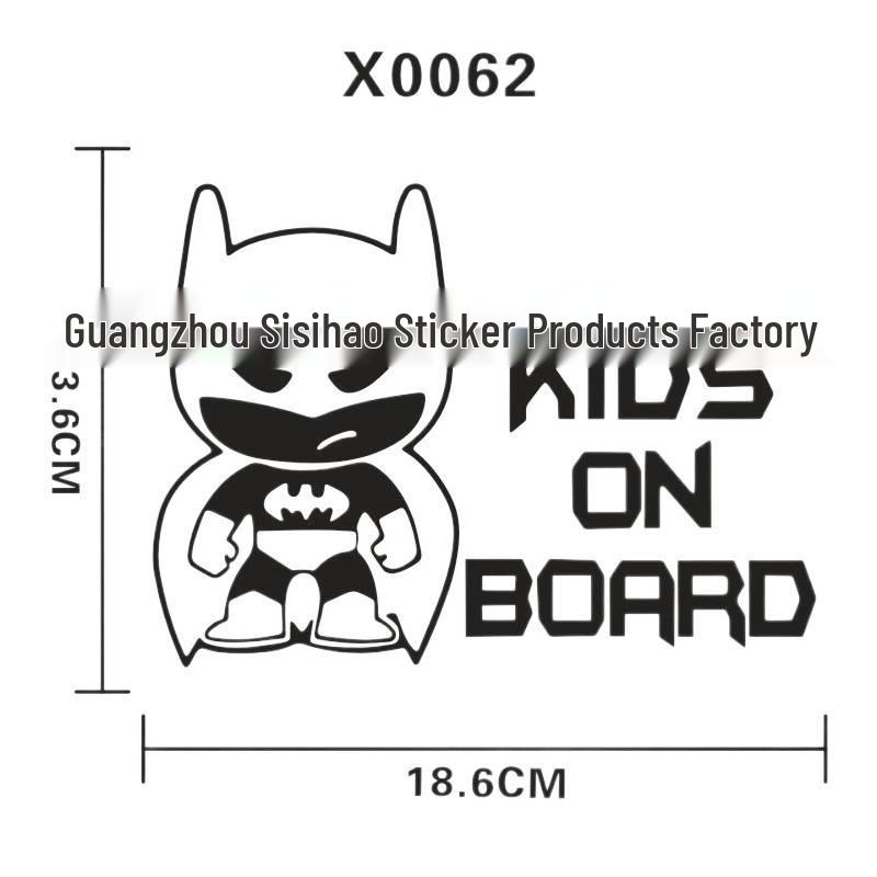 Cartoon Kids on Board Car Sticker - Baby and Anime Design