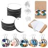 50x Round Heat Transfer Earring Sublimation Earring Blank with Earring Hook Card Jump Rings for Christmas Women Girl