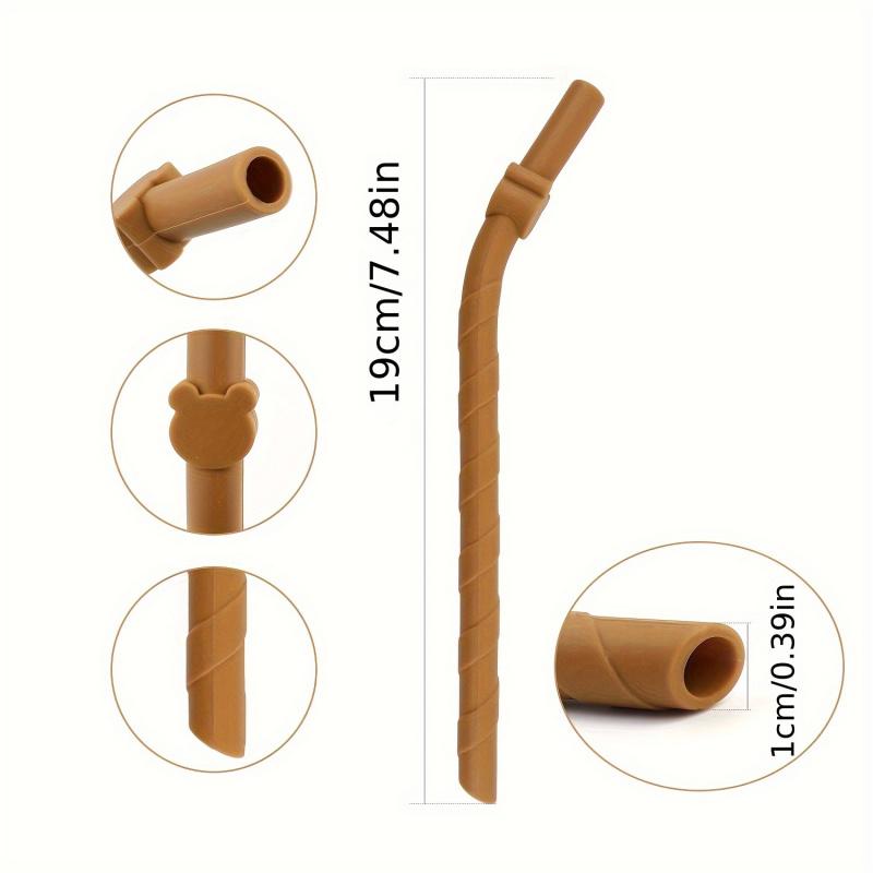 6Set of Silicone Bent Straws Reusable High and Low Temperature Resistant Bent Milk Tea Drink Straws Office Fashion Food Grade Dr