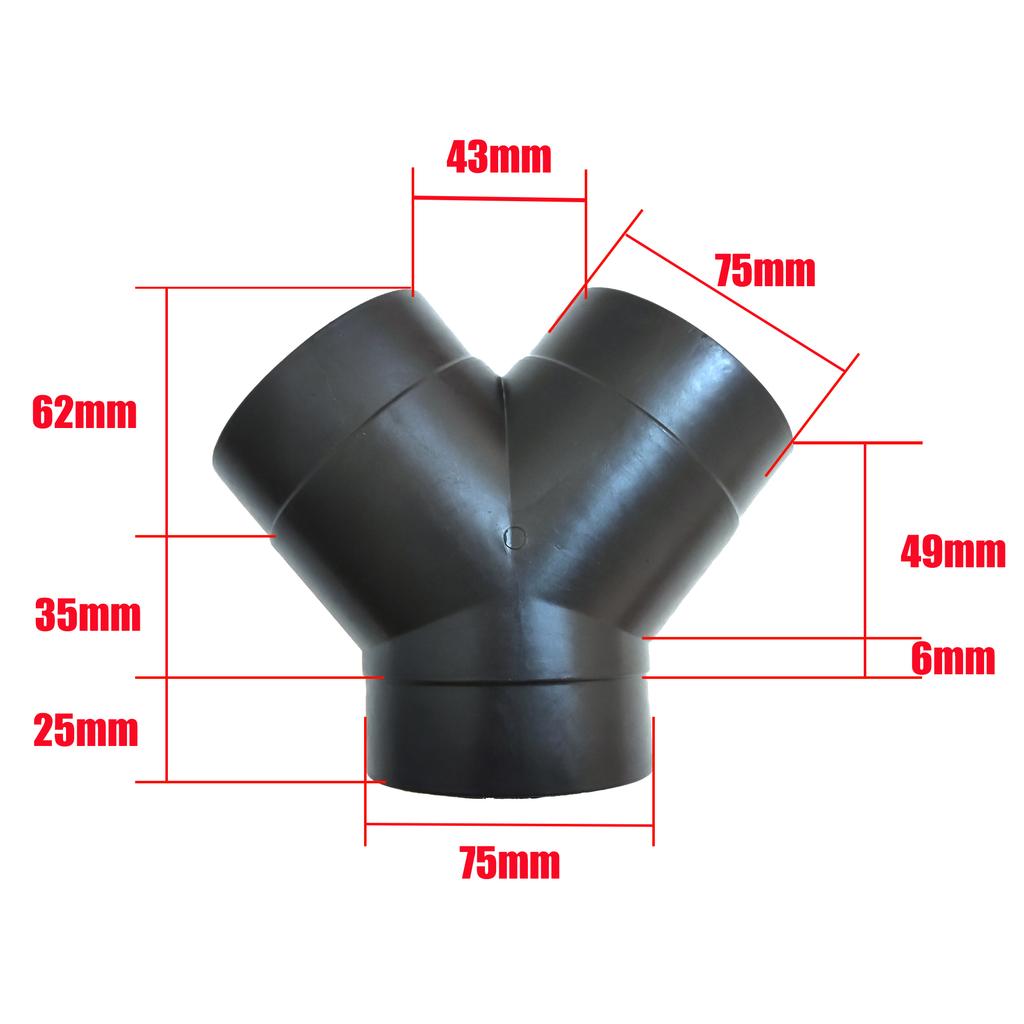 42mm/60mm/75mm Car Heater Air Vent Ducting Connector Closable Open Regulatin Y / T / L Branch For Webasto Diesel Parking Heater