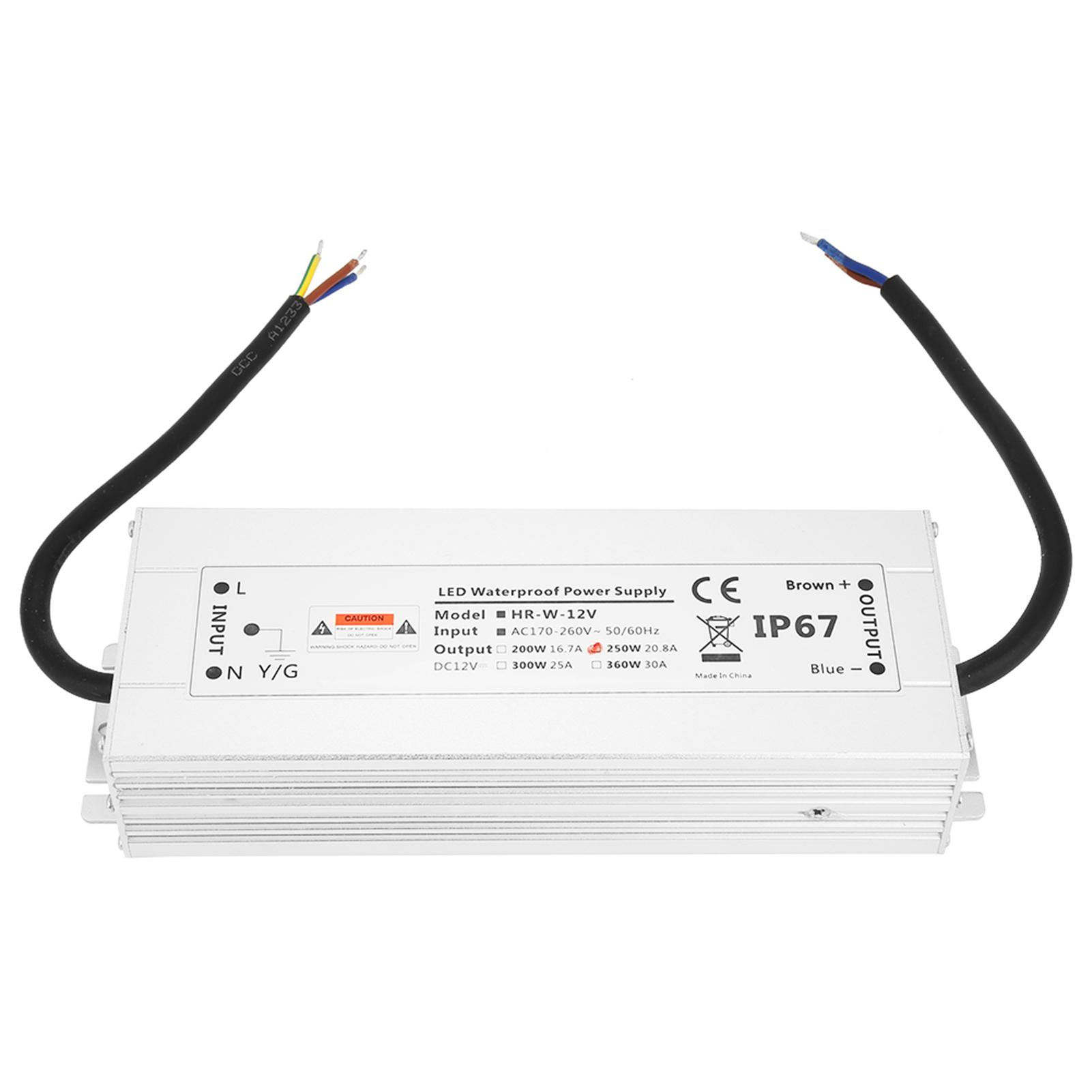 

250 Вт светодиодный блок питания IP67 водонепроницаемый светодиодный драйвер трансформатор (12 В 20,8 А HRW12V250W)
