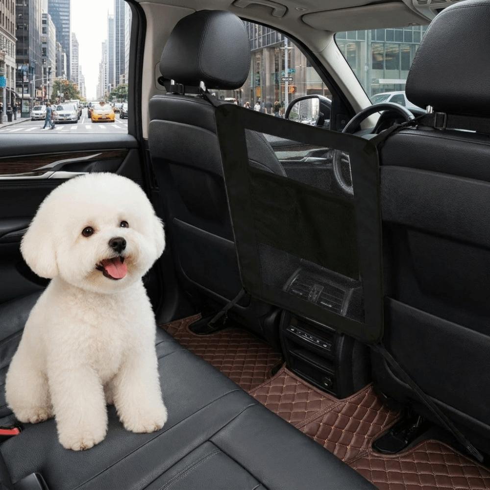 Adjustable Rear Seat Protective Railing Elastic Car Seat Storage Net  Pet Restraint