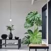 Potted Green Plant Wall Sticker Turtle Back Bamboo Leaf Decor for Restaurant Living Room Balcony Glass Door Bathroom Vinyl Adhesive Decal