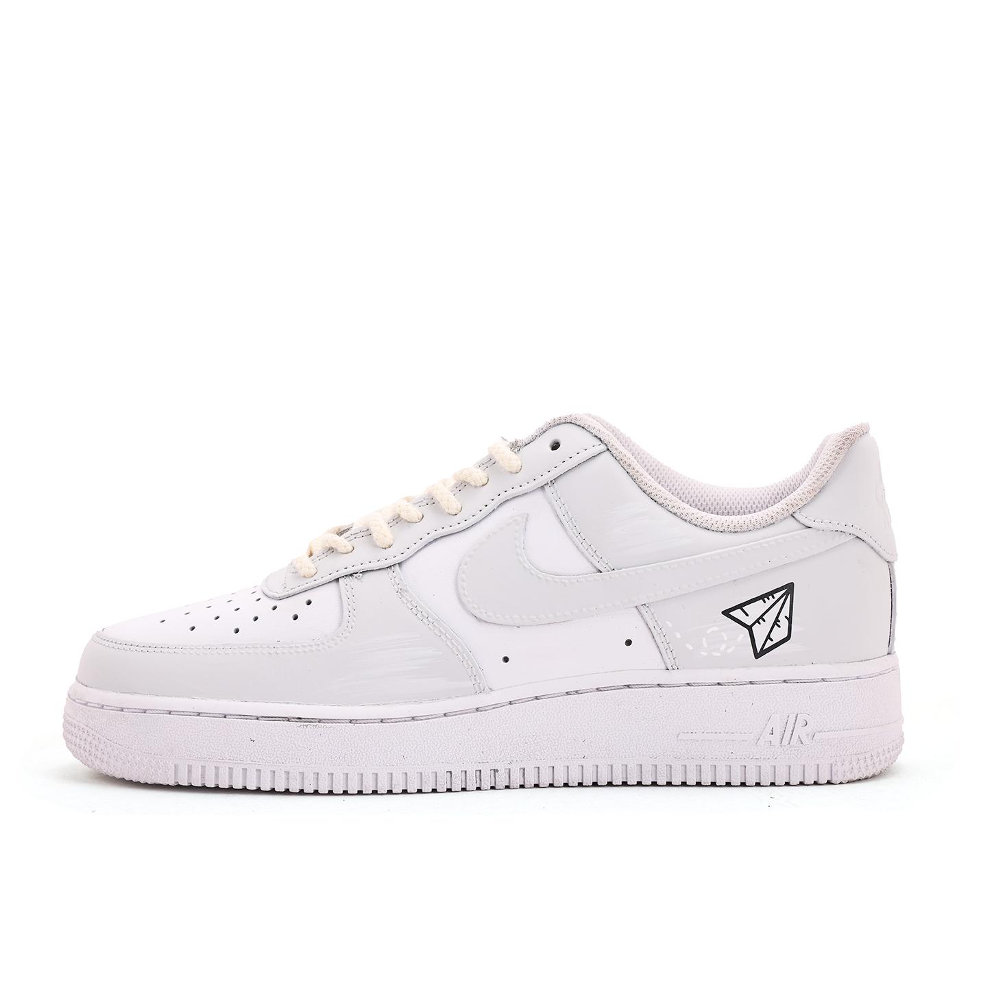 

Nike Air Force 1 Coverage Abrasion Resistant Low top Skateboard Shoes Unisex White Gray CW2288-111(Team-) 43