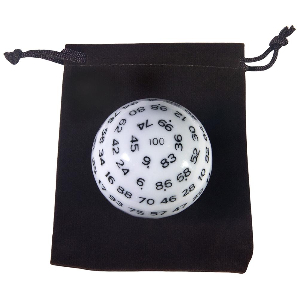 100 Sided Acrylic Dices D100 Dice with Bag for Table Board Role Playing Game Bar Club Tabletop Game Playing Board Game Accessories