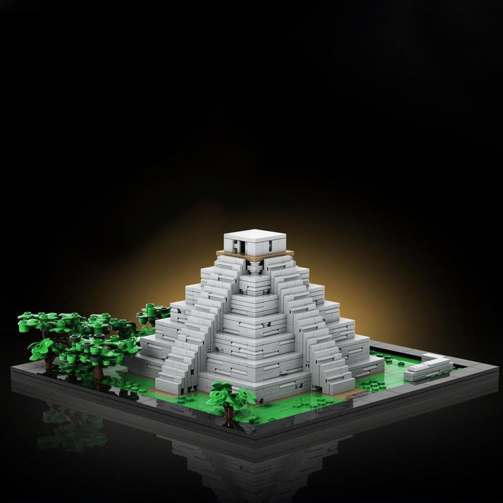 MOC Mayan Pyramid Temple Bricks Famous Medieval Buildings Decoration Building Block Model Toys Set Children Educational Toy Gift