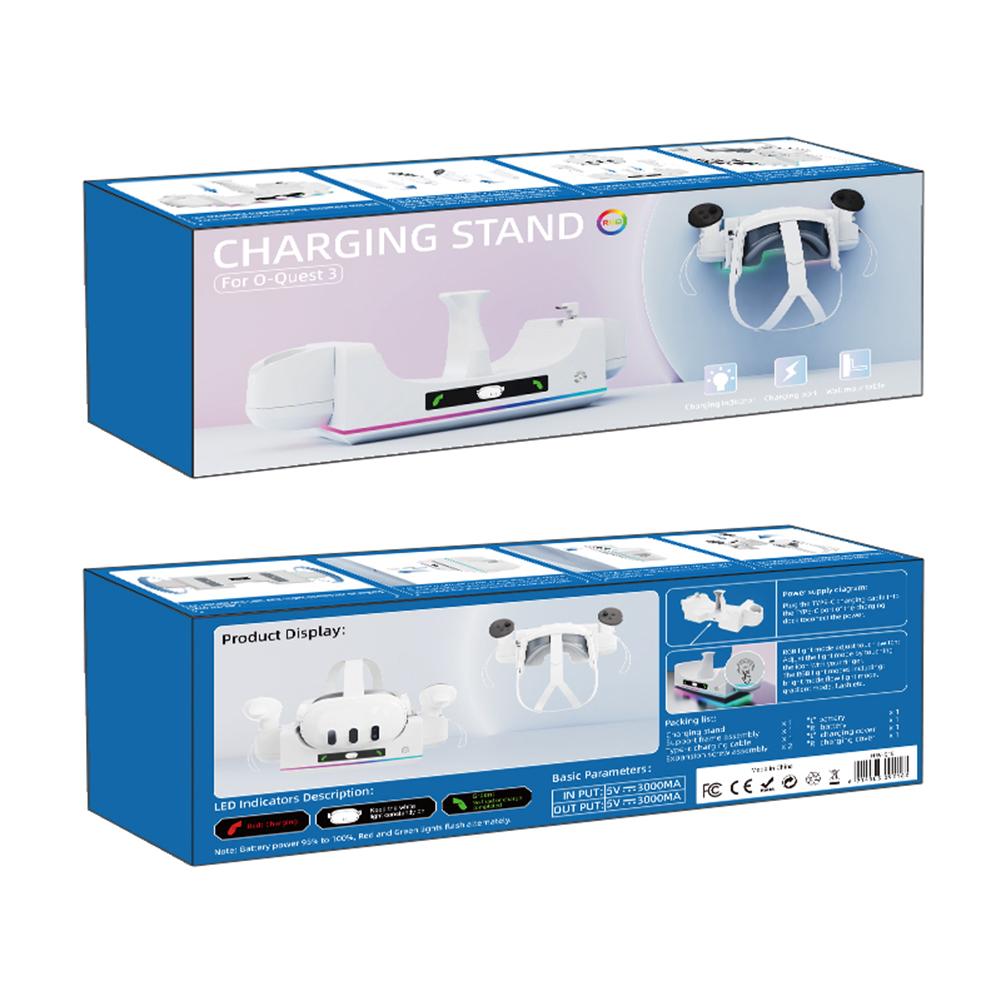 Charging Dock VR Headset & Controllers Charging Stand VR Charging Station Display Stand for Meta Quest 3S for Meta Quest 3