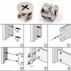 BESTU Camlock Screws, Furniture Connectors, 15mm Diameter, Furniture Camlock Fittings, Connectors, Metal, Silver Tone, for Cabinets, Pack of 12