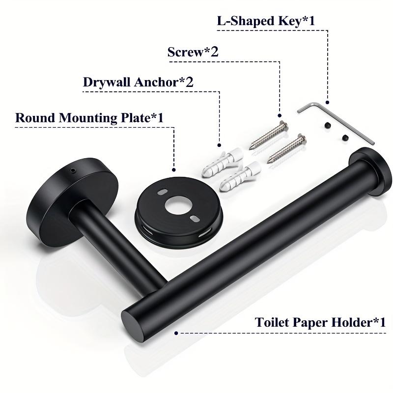 1 Stück Toilettenpapierhalter Wandmontage - Stabiler Runder Mattschwarzer Toilettenpapierhalter Edelstahl Toilettenpapierrollenhalter Für Badezimmer