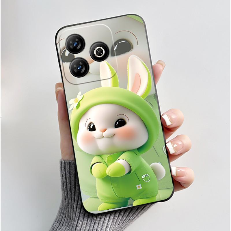For ZTE Axon 60 / Blade V60 / Nubia V60 Case Cute Rabbit Casing For ZTE Axon60 BladeV60 NubiaV60 Black Silicone Protective Cover