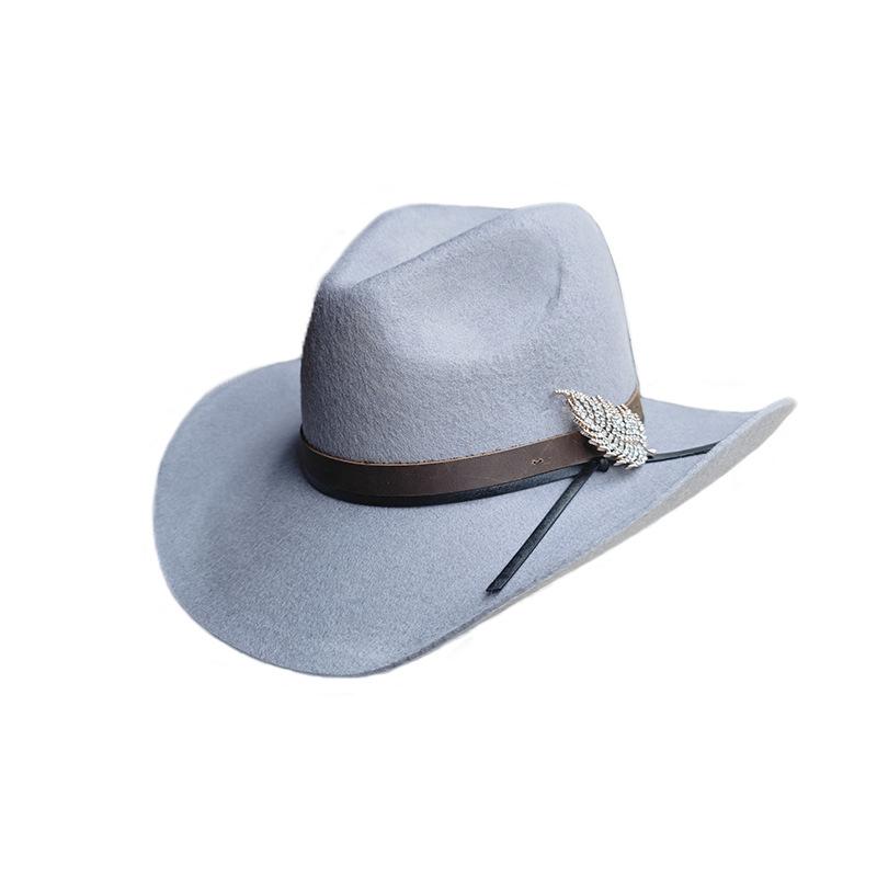 Wool Top Hat Factory Direct Sales Fashion Versatile Felt Hat Warped Edge Belt Decorative Jazz Hat