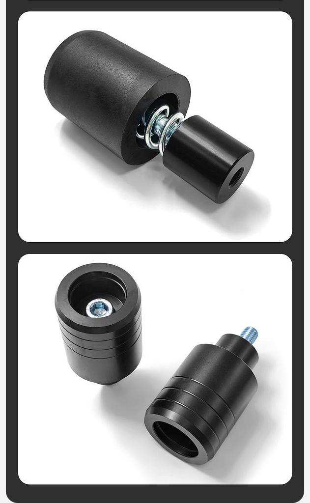 Motorcycle Crash Bar Anti-Fall Head: Rubber-Aluminum with Spring Buffer
