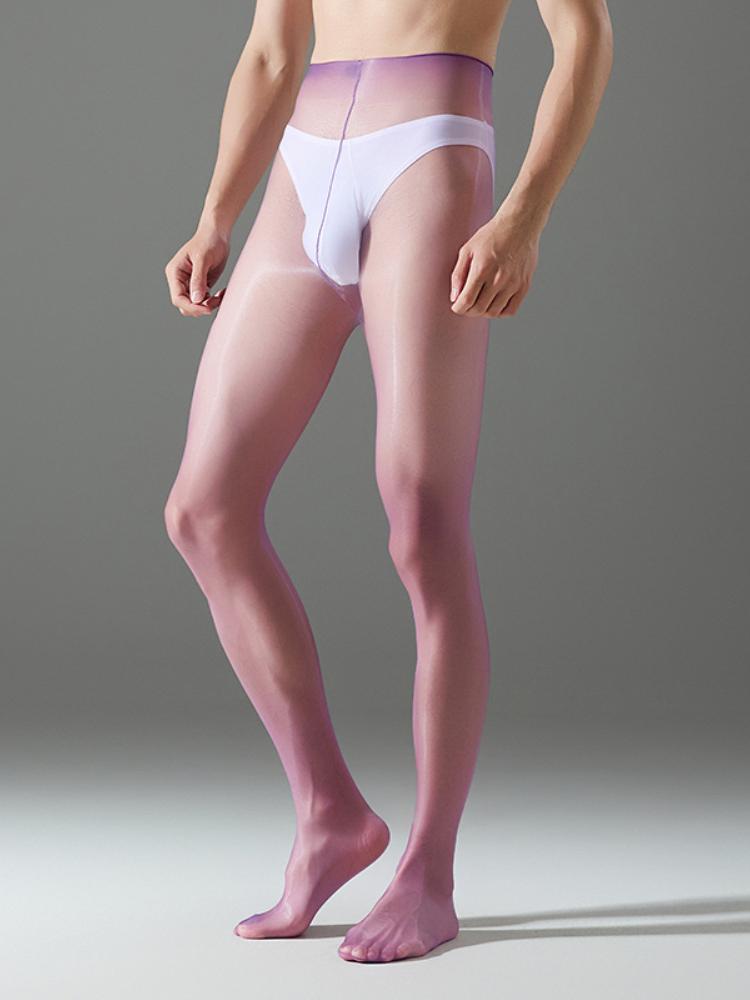 Ultrathin Sheer Men'S Pantyhose Oil Shiny Glossy U Convex Pouch Sheath Tights Man Lingeries Sexy Stocking High Waist Pantyhose