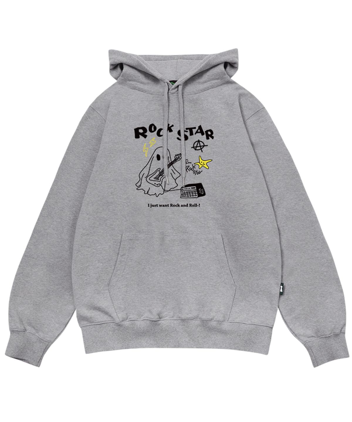 Escape From Ghost Rockstar Print Hoodie Grey L