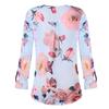 Premium Quality Chiffon Women Casual Floral Printed Buttons T-shirt Irregular Tops Blouse