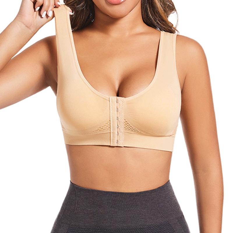 Women's Front Closure Bra Breathable Shockproof Sports Bra Vest Style Bra
