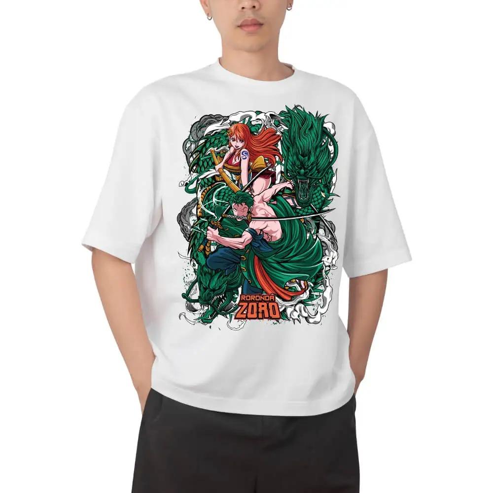 Japan Anime One Piece Roronoa Zoro Manga Graphic Print T-shirt Men Women Streetwear Y2k Harajuku Fashion Casual Oversized Top Cotton Summer New Tee