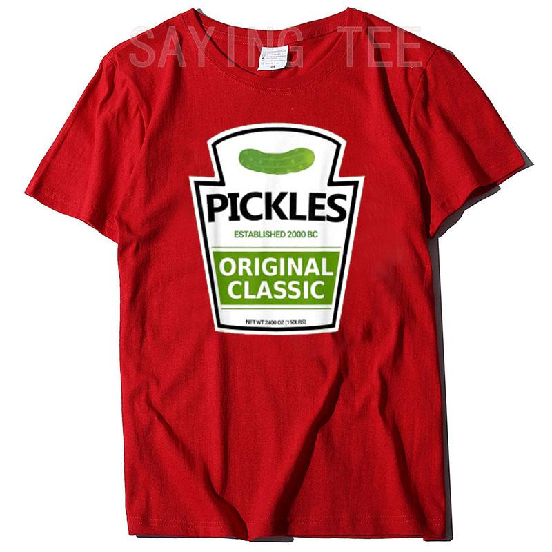 Pickle Jar T-Shirt Lazy Halloween Costume Tees Funny Women's Fashion Graphic Outfits Short Sleeve Blouses Cotton Novelty Gifts