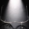 Fashion Crystal Glasses Frames Diamond Decoration No Lens Half Metal Glasses Frame Woman Luxury Eyewear