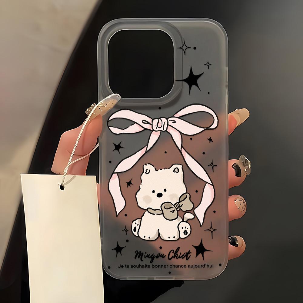 Weiche TPU Matte Niedliche Bär Handyhülle für iPhone 15 Pro Max Funda iPhone 16 11 13 15 14 Plus 12 Mini 16promax 15promax Klare Hülle