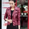 Women Spring Autumn Faux Leather Jacket Short Paragraph Slim Fit Coat Outwear