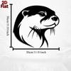 1pc Metal Otter Wall Art Outdoor Garden Decor Weatherproof Sculpture Gift for New Year Easter Otter Lovers Fence Hanging Statue