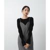 N Natural Beauty Wave Sleeve Knit Black Basic Women's Sweater,