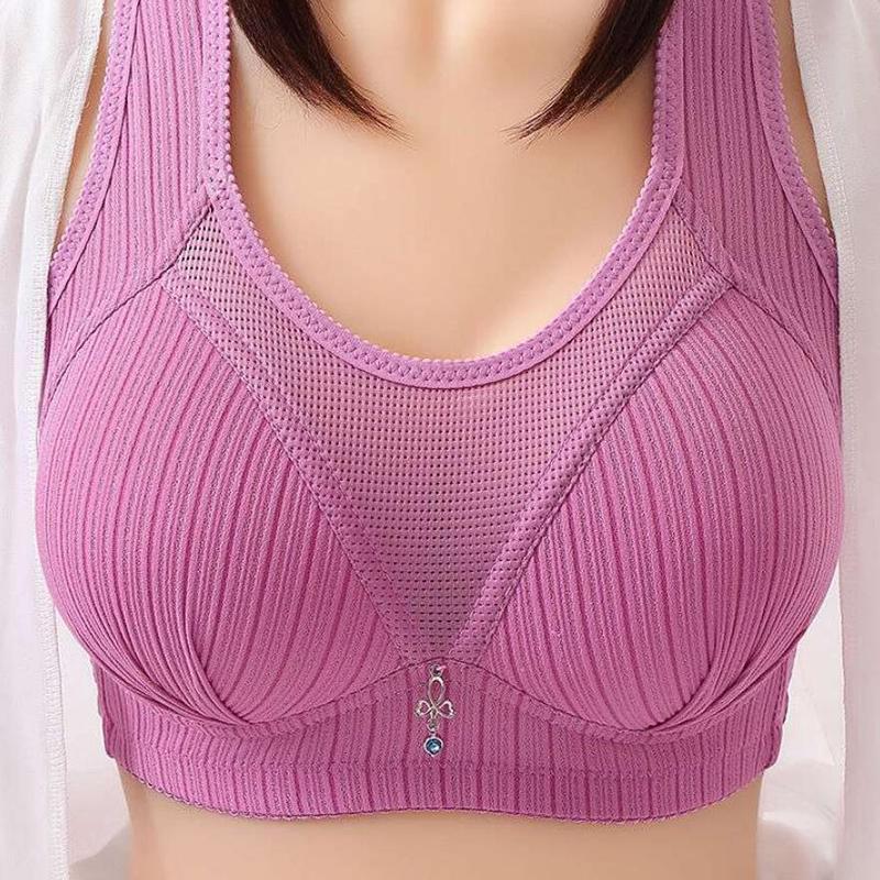 Women Push Up Bra Plus Size Bras Seamless Cotton Bralette Thin Cup Breathable Wireless Underwear Elderly Brassiere Gather