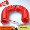 Air compressor hoses & accessories: 8mm high-pressure spring hose (15Bar, 5/10/15M). High-pressure PU yarn-wrapped, 3-layer poly
