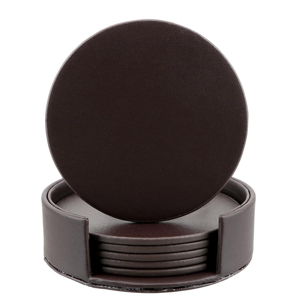 6PCS Creative Marble Coaster Drink Coffee Cup Mat Tea Pad Placemats Anti-Slip Heat Insulated Table Placemats PU Leather Kitchen Tableware