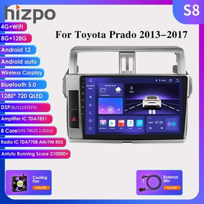 2 Din Carplay 4G-LTE 9 inch pentru Toyota Land Cruiser Prado 150 2013 -2017 Radio auto Multimedia Player Video Navigatie GPS Ecran inteligent DSP