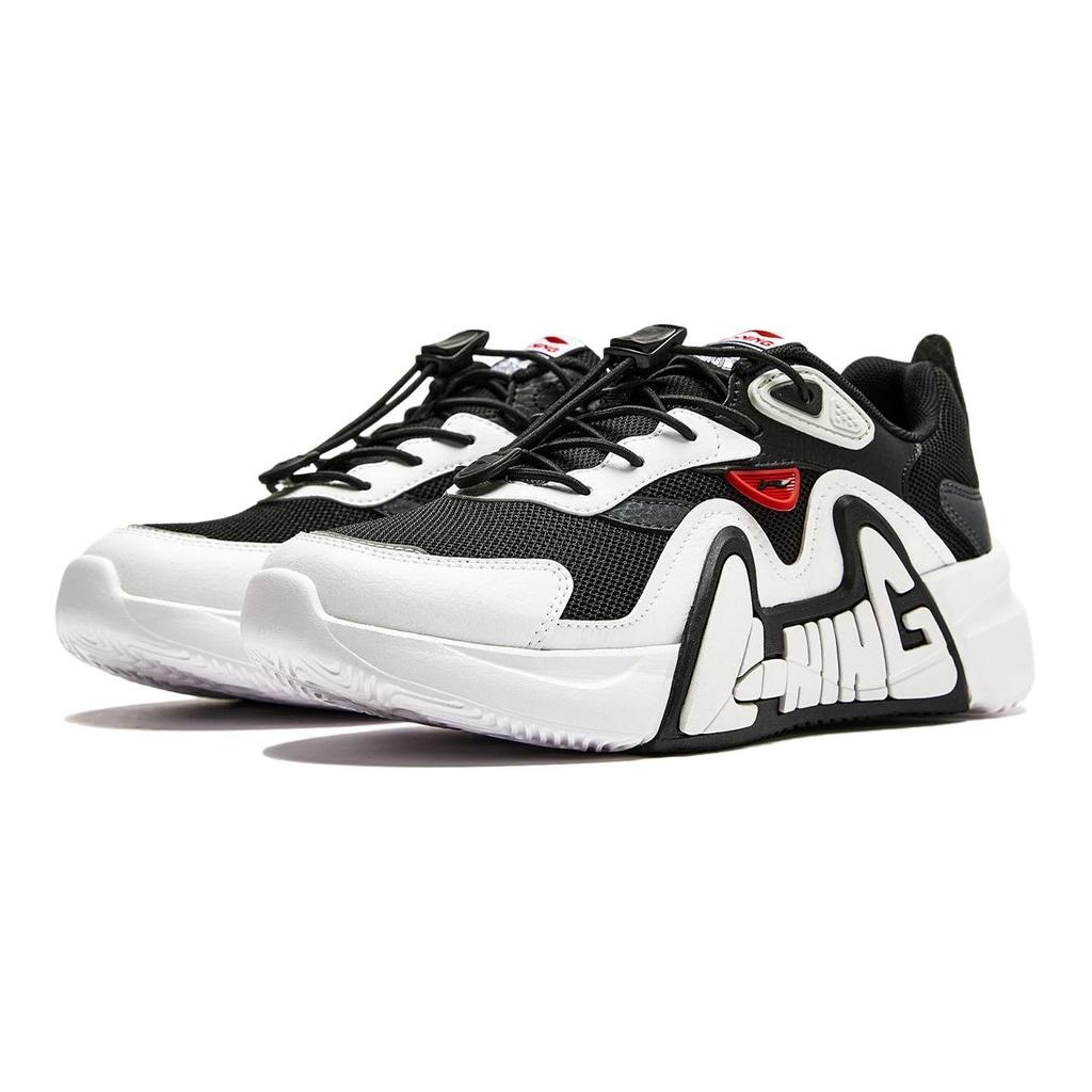 Li Ning Kinder LN 90 Fly V3 Synthetikleder Stoff Bequem Trendig Minimalistisch Rutschfest Abriebfest Low-Top Freizeitschuhe YKCU066-1