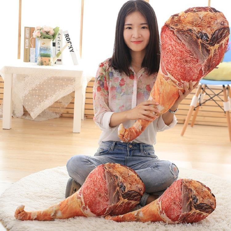 Morbido Peluche a Forma di Prosciutto Riempito di Cotone PP per Comfort e Decorazioni in Varie Misure Supporto Confortevole Cuscino Decorativo