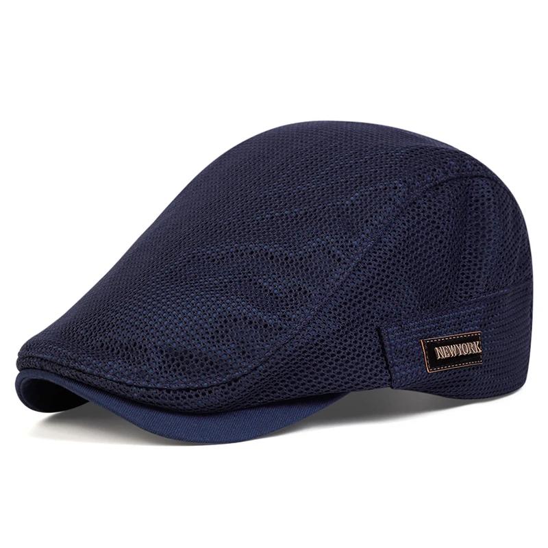Men NEW York Label Mesh Breathability Newsboy Caps British Painters Hats Spring and Summer Flat Cap Hip Hop Berets