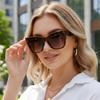 Retro Large Frame Cat Eye Sunglasses Women New Fashion Leopard Print Men's Sunglasses Outdoor Sunglasses Square Goggles UV400