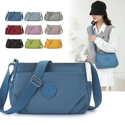 New Lightweight Fashion Women's Bag Nylon Cloth Pleated Shoulder Bag Multi-compartment Casual Mother Messenger Bag