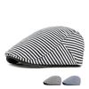 Navy Striped Cap Men Women Retro Beret British Cap Forward Cap