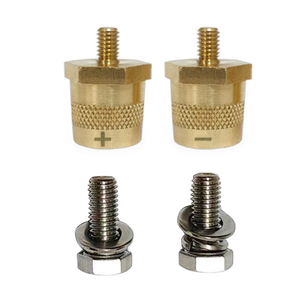 Car Battery Terminal Pair with 6/8mm Thread Durable Brass Battery Pole Adapter Convenient Repair Solution Simple Install