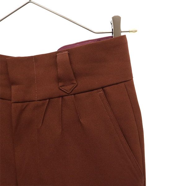SHIKITARI Pintuck Mega Flare Slacks pants S Brown Women Used