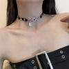 Asymmetric PU Leather Choker Metal Collarbone Chain Women Punk Y2K Star Choker  Women