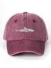 Unisex Vintage Washed Shark Embroidered Baseball Cap Casual Outdoor Hat