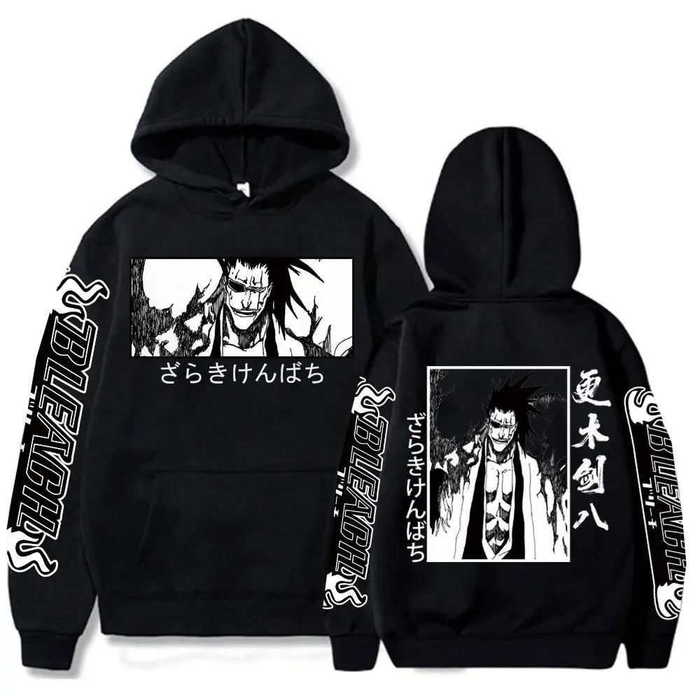 Passion Anime Bleach Y2K Zaraki Kenpachi Manga Hoodies Graphic Funny Cartoon Unisex Pullovers Oversized Sweatshirts S