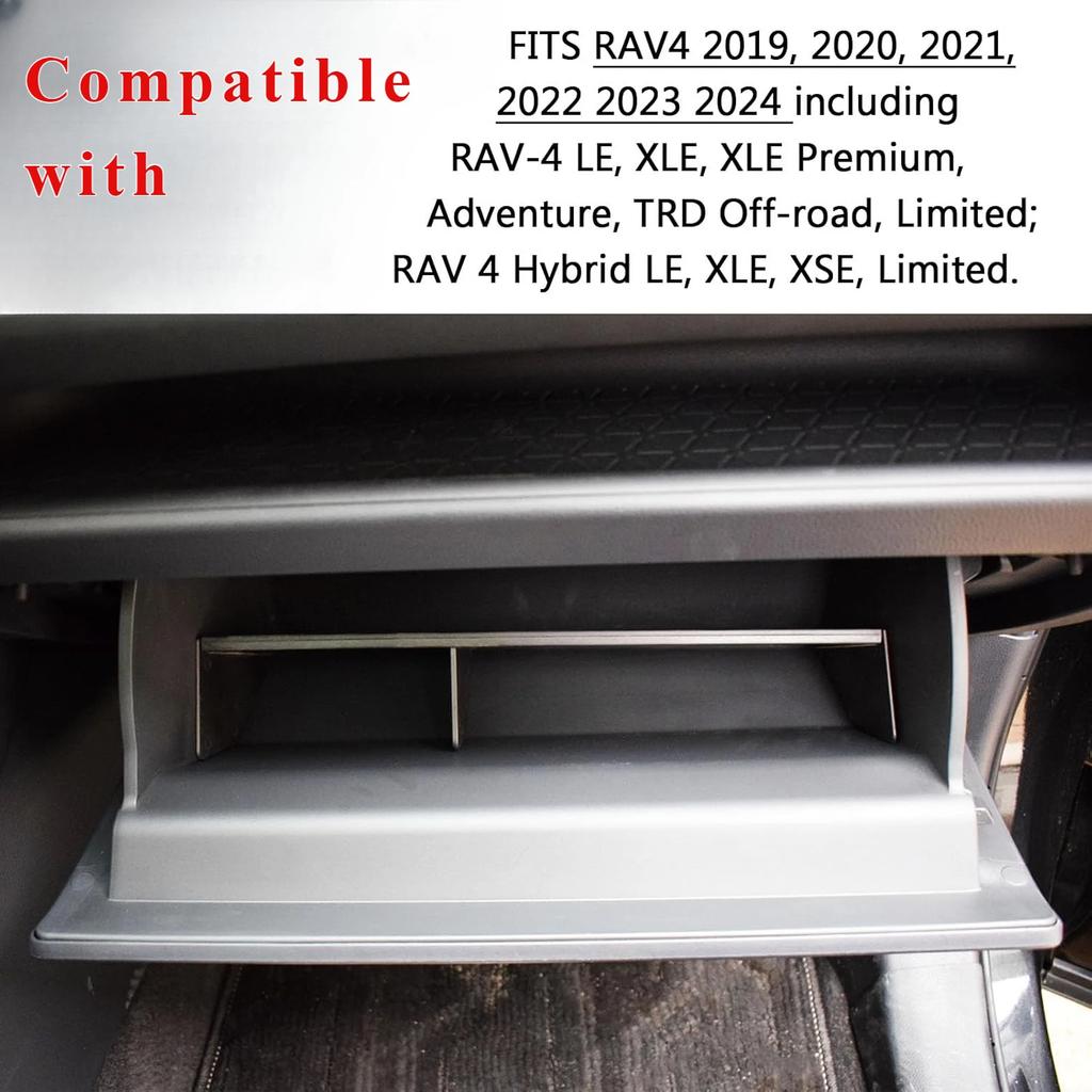 For RAV4 2024 2023 2022 2021 2020 2019 Glove Box Organizer Compatible Insert Glove Compartment Dividers Car Interior Accessories