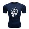 Men's Quick Dry Compression Athletic T-Shirt, White Extreme Brutal Death Metal Graphic Tee for Gym Workout Running Train