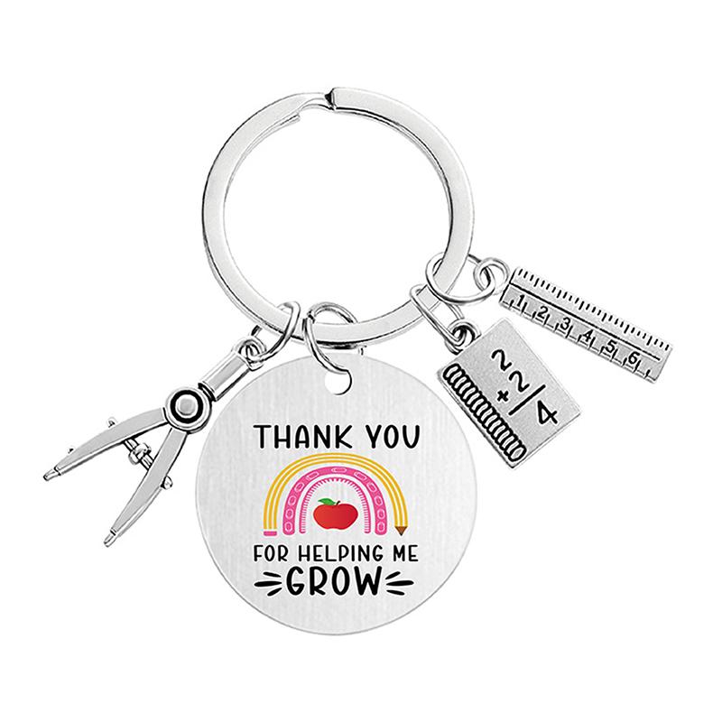 Teacher Key Chain Thank You Teacher Text Popular Pendant Key Chain Teachers'Day Pendant Gifts For Teachers