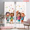 2pcs,2D Plane Printing Print Curtains Happy Youngsters Back To School Polyester Woven (without Rod) Gifts Ldeal for Bedroom,