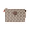 Savoy Double G Logo Strawberry Presbyopia Logo Chain Canvas Hand-held Wallet Women's Brown