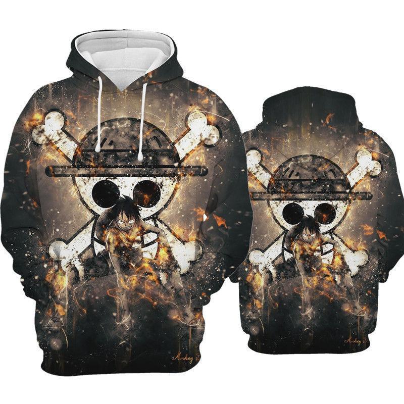 Anime Characters Peripheral Series 3D Digital Printing Long Sleeve Hooded Zip Men's Sweatshirt