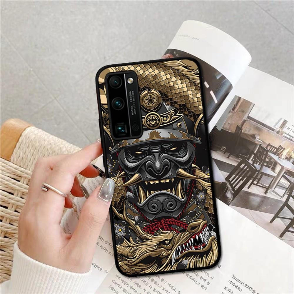 Samurai Oni Mask Phone Case For Huawei Honor 10 Lite 9 20 7A 9X 30 50 60 70 Pro Plus Soft Silicone Cover