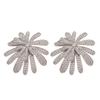 Light luxury heavy industry design sense zircon fireworks earrings women, luxury temperament exaggerated full diamond earrings high-end stud earrings